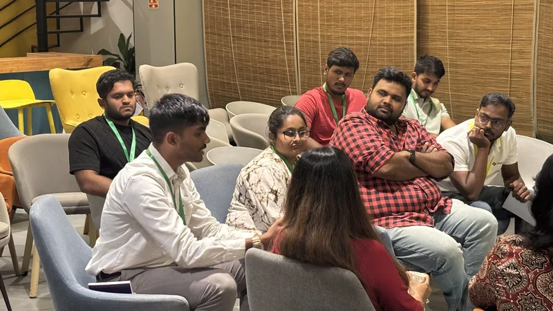 Attendees swapping notes at Circa Vol. 03, The Hive, OMR, Chennai.