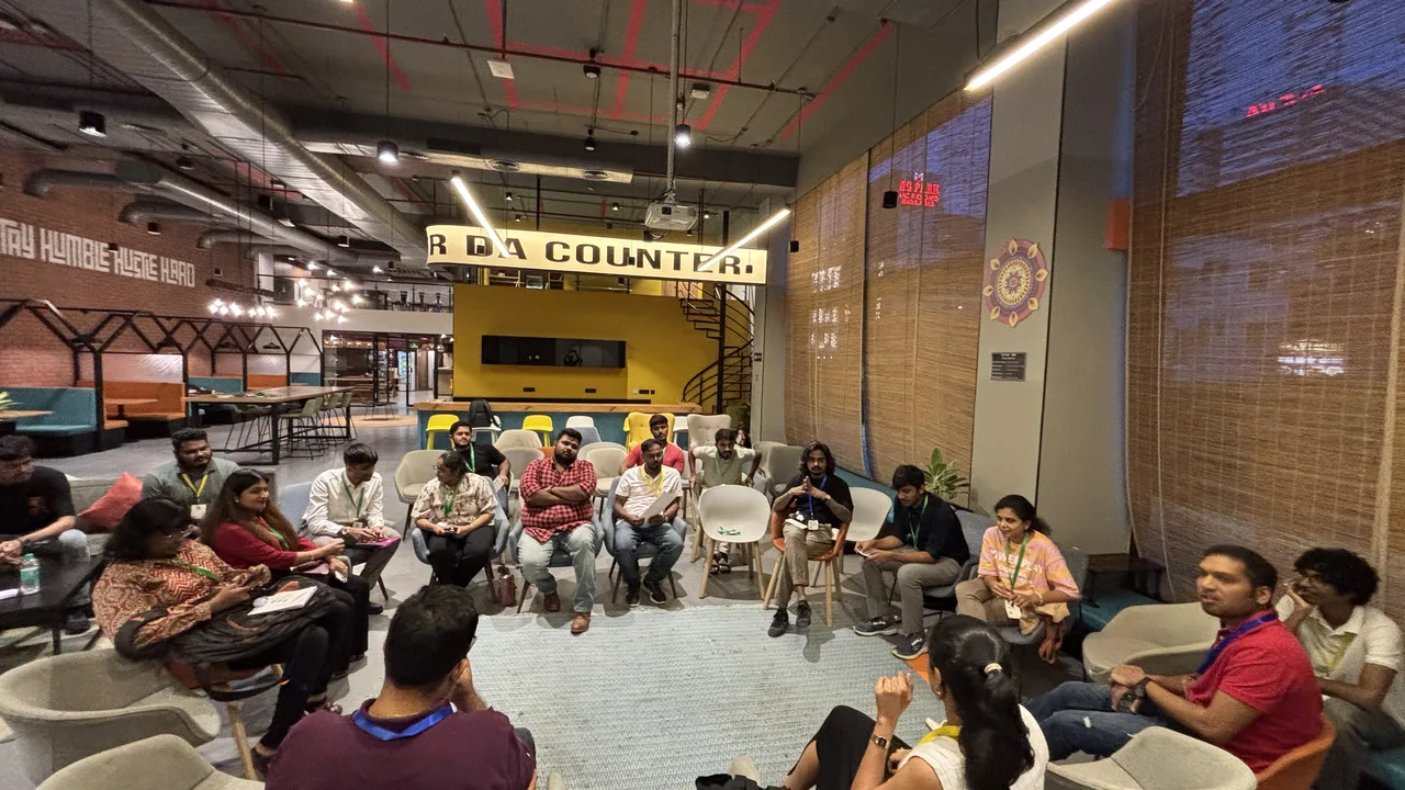 An evening circle discussion at Circa Vol. 03, The Hive, OMR, Chennai.